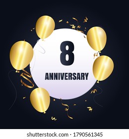 8 year anniversary celebration, vector design for celebrations, invitation cards and greeting cards