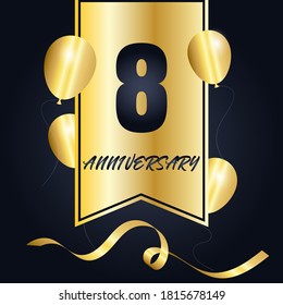 8 year anniversary celebration, vector design for celebrations, invitation cards and greeting cards