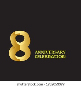 ILUSTRACIÓN DE PLANTILLA DE DISEÑO VECTOR DE CELEBRACIÓN ANIVERSARIA DE 8 AÑOS