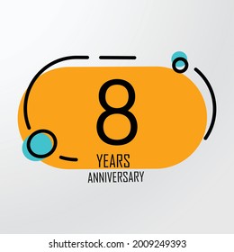 Ilustración de diseño de plantillas vectoriales de celebración de 8 años