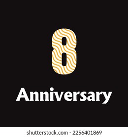 8 year anniversary celebration, vector design for celebrations, invitation cards and greeting cards