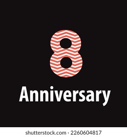 8 year anniversary celebration, vector design for celebrations, invitation cards and greeting cards
