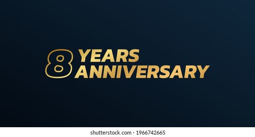 8 year anniversary logo design. 8th birthday celebration icon or badge. Vector illustration.