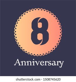 8 year anniversary logo template
