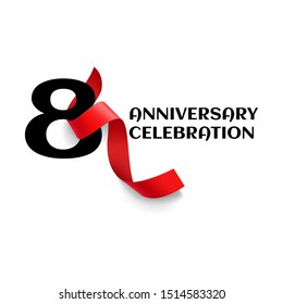 8 Year Anniversary Vector Template Design Illustration