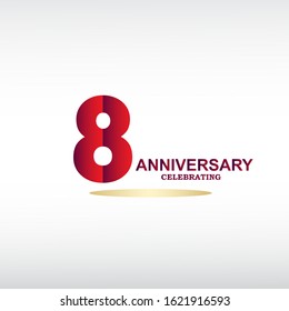 8 Year Anniversary Vector Template Design Illustration