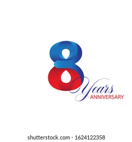 8 Year Anniversary Vector Template Design Illustration