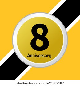 8 Year Anniversary Vector Template Design Illustration