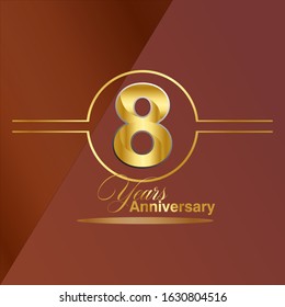 8 Year Anniversary Vector Template Design Illustration