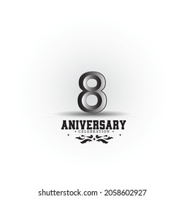8 Year Anniversary Vector Template Design Illustration