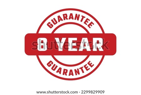 8 Year Guarantee Rubber Stamp