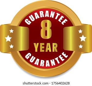 8 Year Guarantee stamp vector logo images, Guarantee vector stock photos, Guarantee vector illustration of logo