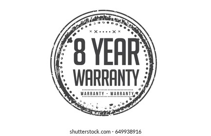 8 year warranty icon vector vintage grunge guarantee 