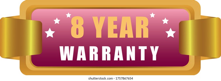 8 Year warranty stamp vector logo images, Warranty vector stock photos, Warranty vector illustration of logo.