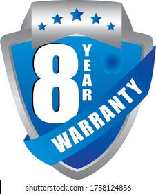 8 Year warranty stamp vector logo images, Warranty vector stock photos, Warranty vector illustration of logo.