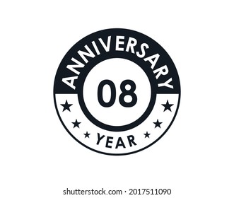 8 years anniversary badge vector design