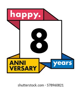 8 Years Anniversary Celebration Design.