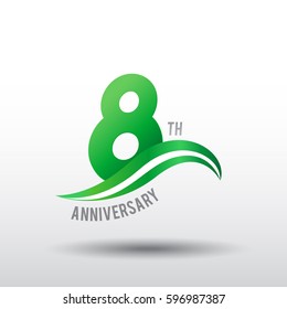 8 Years Anniversary Celebration Design logo