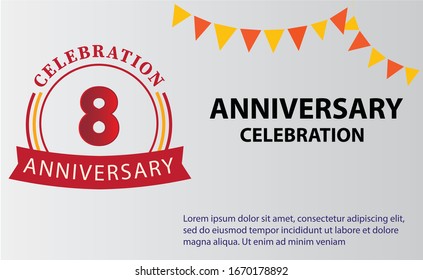 8 years anniversary celebration logo vector template design 