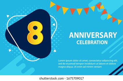 8 years anniversary celebration logo vector template design