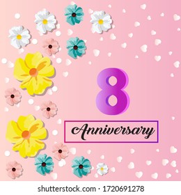 8 years anniversary celebration logo vector template design