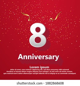 8 years anniversary celebration logo vector template design