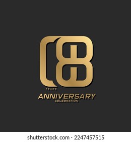 8 years anniversary celebration logotype with modern elegant number