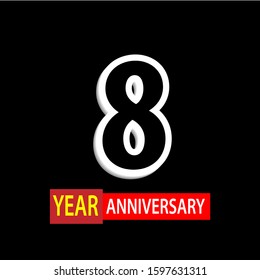8 Years Anniversary Celebration Vector Template Design Illustration