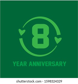 8 Years Anniversary Celebration Vector Template Design Illustration