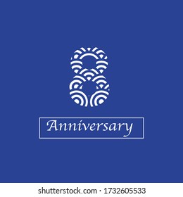 8 Years Anniversary Celebration Vector Template Design Illustration
