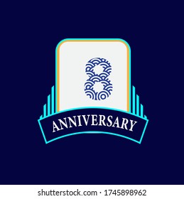 8 Years Anniversary Celebration Vector Template Design Illustration