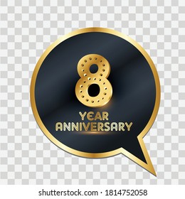 Ilustración de diseño de plantillas vectoriales de celebración de 8 años