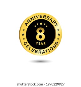 8 Years Anniversary Celebration Vector Template Design Illustration