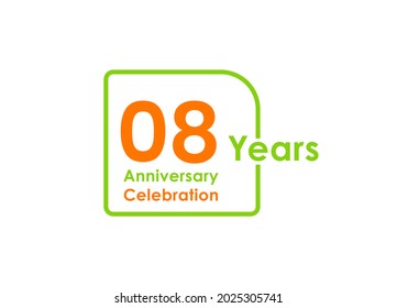 8 years anniversary celebration Vector Template Design Illustration