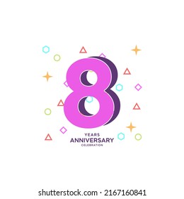 8 Years Anniversary Celebration Vector Template Design Illustration