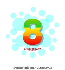 8 Years Anniversary Celebration Vector Template Design Illustration
