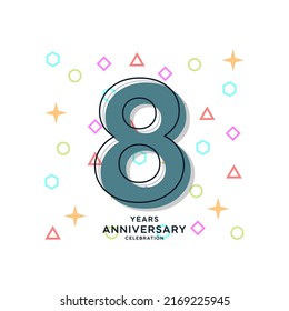 8 Years Anniversary Celebration Vector Template Design Illustration