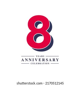 8 Years Anniversary Celebration Vector Template Design Illustration