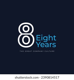 8 Years Anniversary Celebration Vector Template Design Illustration