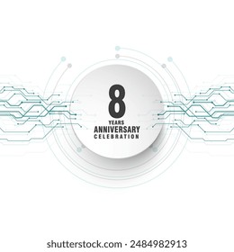 8 years anniversary celebration vector template design illusration