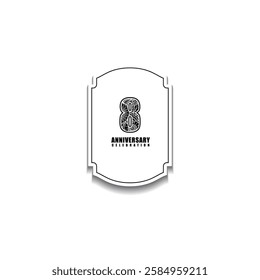 8 years anniversary celebration vector template design illustration