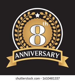 8 years anniversary golden label. 
