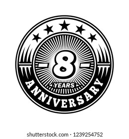 8 years anniversary. Anniversary logo design. Vector and illustration.