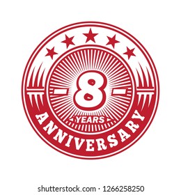 8 years anniversary. Anniversary logo design. Vector and illustration.