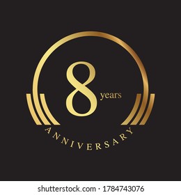 8 Years of Anniversary logo design Set Vector Template Design Illustration
