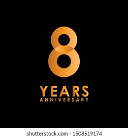 8 Years Anniversary Logo and Template Vector, Design for Banner, Greeting Card or Print