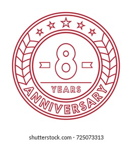 8 years anniversary logo template. 