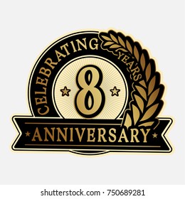 8 years anniversary logo template. Vector and illustration.