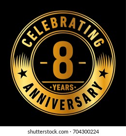 8 years anniversary logo. Vector and illustration.