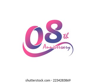 8 years anniversary logotype. 8th Anniversary template design for Creative poster, flyer, leaflet, invitation card